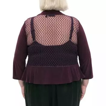 Плюс размер Nina Leonard Сетчатое болеро в горошек Nina Leonard, черный