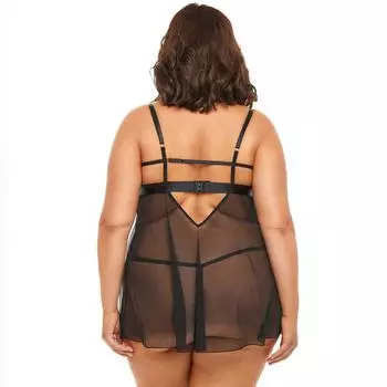 Плюс размер Oh La La Cheri Riley, комплект из 2 предметов: сорочка в стиле бебидолл и трусики-стринги, 74-11781X Oh La La Cheri