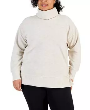 Плюс размер Оттоманский топ с воротником-хомутом ID Ideology, слоновая кость/кремовый