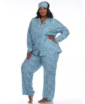 Плюс размер пижамный комплект из 3 предметов White Mark, мульти