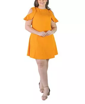 Плюс размер Платье А-силуэта длиной до колена с рюшами 24seven Comfort Apparel