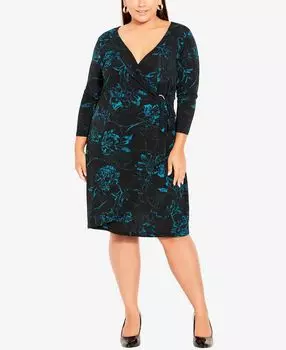 Плюс размер платье darna с запахом Avenue, мульти