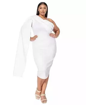 Плюс размер Платье-накидка на одно плечо Spade L I V D, белый