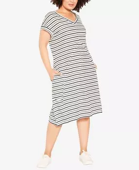 Плюс размер платье в полоску lilly Avenue, мульти