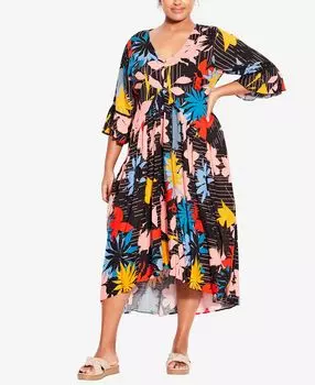 Плюс размер платье валенсия Avenue, мульти