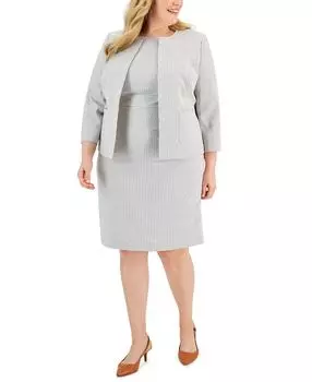 Плюс размер полосатый костюм-футляр с открытым передом Le Suit, мульти