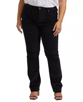 Плюс размер рубиновые прямые брюки со средней посадкой JAG, черный