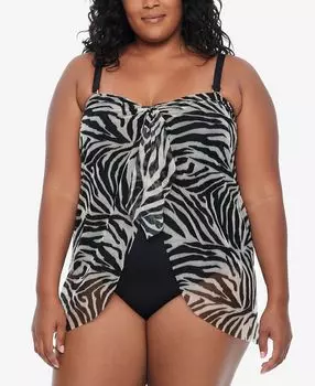 Плюс размер с принтом под зебру комбинезон flyaway Lauren Ralph Lauren