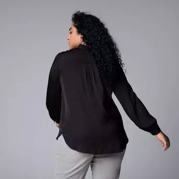 Плюс размер Simply Vera Vera Wang Шифоновая блузка с завязками на шее Simply Vera Vera Wang