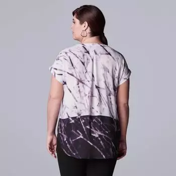 Плюс размер Simply Vera Vera Wang Топ-поповер «летучая мышь» Simply Vera Vera Wang, черный