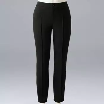 Плюс размер Simply Vera Vera Wang Узкие брюки средней посадки с защипами и понте, черный