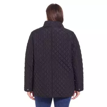 Плюс размер Стеганая куртка Modern Barn с ромбовидными узорами Weathercast Weathercast, черный