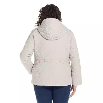 Плюс размер Стеганая куртка Weathercast с капюшоном Weathercast