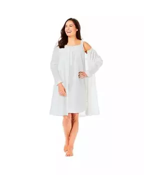 Плюс Размер Только Необходимости Короткий Пеньюар Комплект из 2-х Частей Цвета Капуста-Роза Only Neccessities, белый