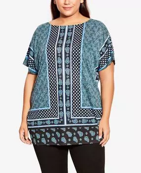 Плюс размер топ с принтом braylee Avenue, мульти