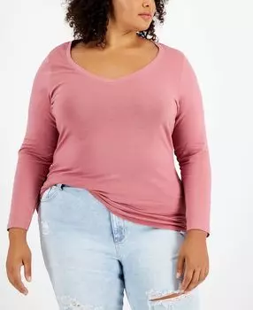 Плюс размер топ с v-образным вырезом Aveto, мульти