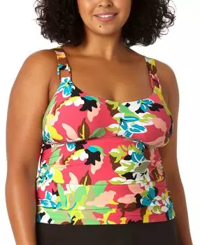 Плюс размер топ танкини с принтом o-ring Anne Cole, мульти