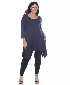 Плюс размер топ-туника makayla White Mark, синий