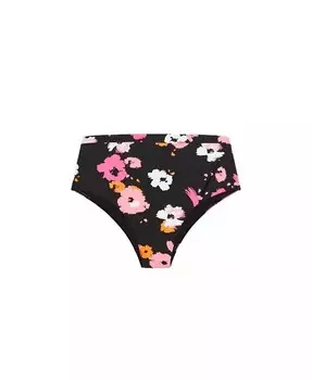 Плюс размер Трусики бикини Izzy с высокой талией и принтом CITY CHIC, черный