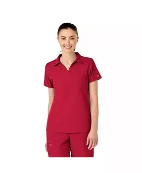 Плюс Размер W123 Топ с воротником-стойкой Wink, красный