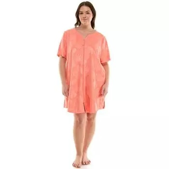 Плюс сайз махровый халат с молнией и медовым узором Croft & Barrow, цвет filli palm leaves dsrt