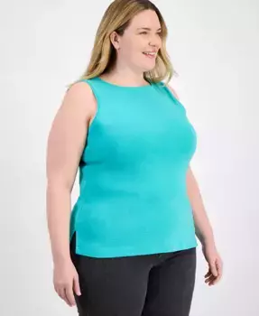 Плюс сайз майка с лодочкой Style & Co, зеленый