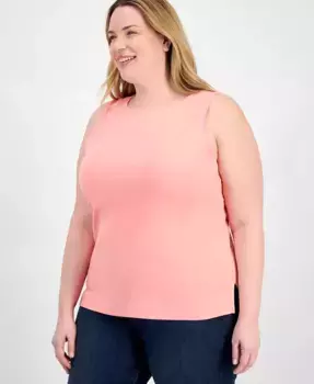 Плюс сайз майка с лодочкой Style & Co, розовый