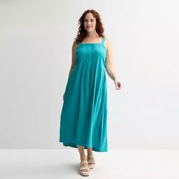 Плюс сайз платье макси с защипами и топом Sonoma Goods For Life, цвет azure teal