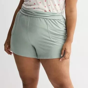 Плюс сайз шорты для сна с отворотом Sonoma Goods For Life, цвет iceberg green