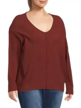 Плюс свитер с заниженными плечами Dex, цвет Rust