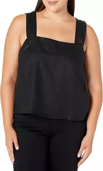 Плюс топ без рукавов из 100% льна с перекрестной спинкой Madewell, цвет True Black