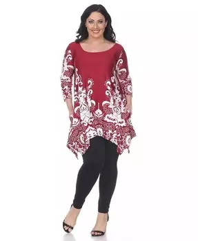 Плюс-топ-туника Yanette White Mark, красный