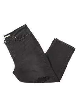 Плюс Wedgie женские потертые темные прямые джинсы Levi's, черный