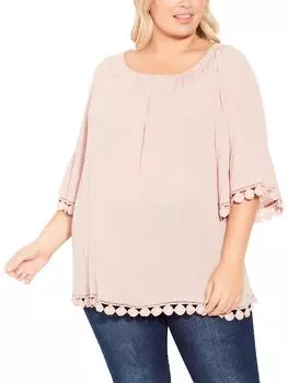 Плюс Женская Офисная Блузка С Отделкой Крючком Avenue, цвет dust mauve