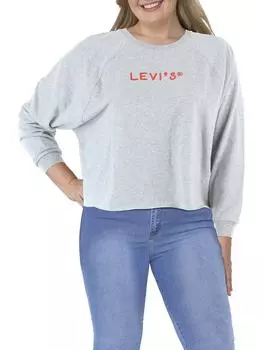 Плюс Женская толстовка с логотипом и необработанным краем Levi's, цвет starstruck heather