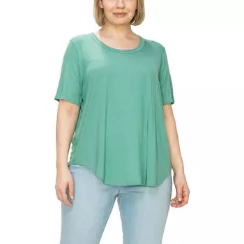 Плюс Женская трикотажная футболка с короткими рукавами Coin 1804, цвет dusty green