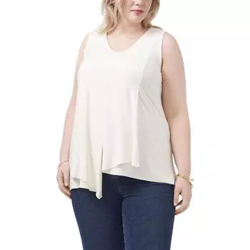 Плюс Женская трикотажная майка с V-образным вырезом Vince Camuto, цвет new ivory