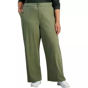 Плюс Женские брюки-чиносы из хлопка стретч с карманами Celebrity Pink, цвет crushed oregano