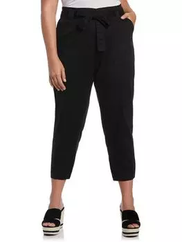 Плюс Женские брюки-карго из твила с высокой талией ELLA, черный