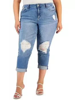 Плюс Женские джинсы Bestie средней посадки с потертостями до щиколотки Celebrity Pink, цвет fresh water