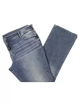 Плюс Женские джинсы Bootcut с высокой посадкой средней потертости Silver Jeans Co., индиго