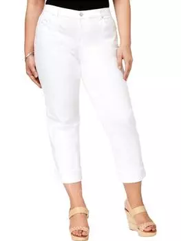 Плюс женские джинсы-капри со средней посадкой и манжетами Style & Co., цвет bright white