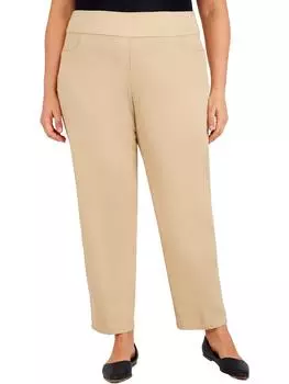 Плюс Женские джинсы с высокой посадкой и прямыми штанинами Alfred Dunner, цвет stone