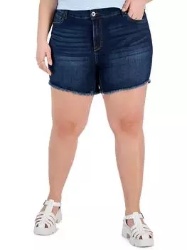 Плюс женские мини-шорты из денима с высокой посадкой The Sugar Celebrity Pink, цвет sammogia