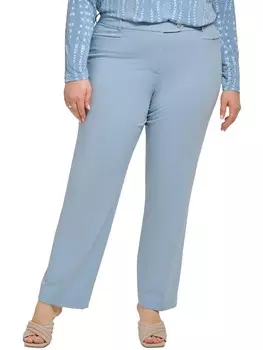 Плюс женские однотонные прямые брюки с высокой посадкой Calvin Klein, синий