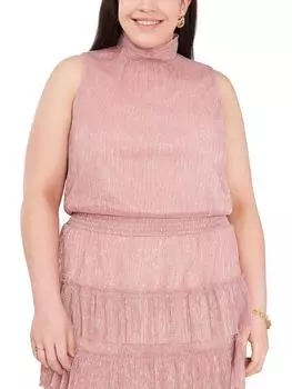 Плюс Женское металлизированное платье длиной до колена MSK, цвет serene mauve