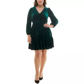 Плюс Женское многослойное платье миди из полиэстера Taylor, цвет kaitoke green