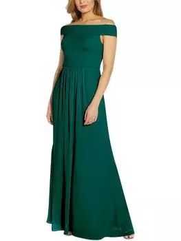 Плюс Женское Плиссированное Вечернее Платье Чайной Длины Adrianna Papell