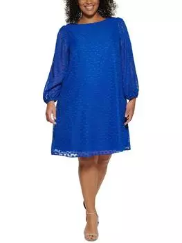 Плюс Женское шифоновое трапециевидное платье-трапеция Jessica Howard, цвет royal