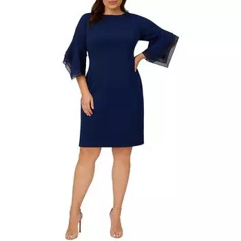 Плюс Женское трикотажное коктейльное и вечернее платье миди Adrianna Papell